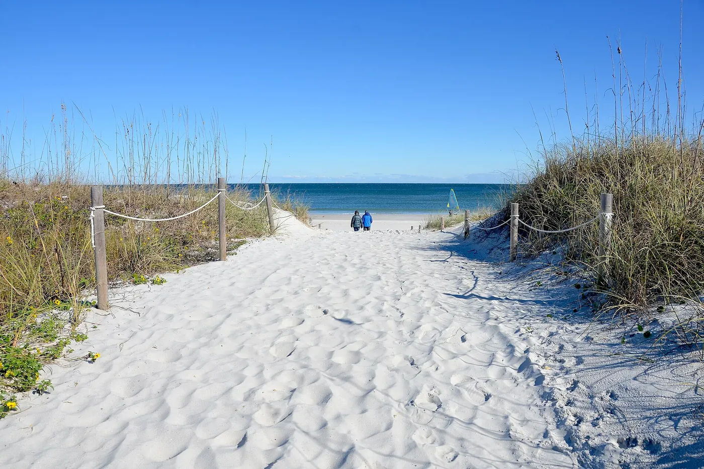 A dune crossover onto the sand at Atlantic Beach, Florida